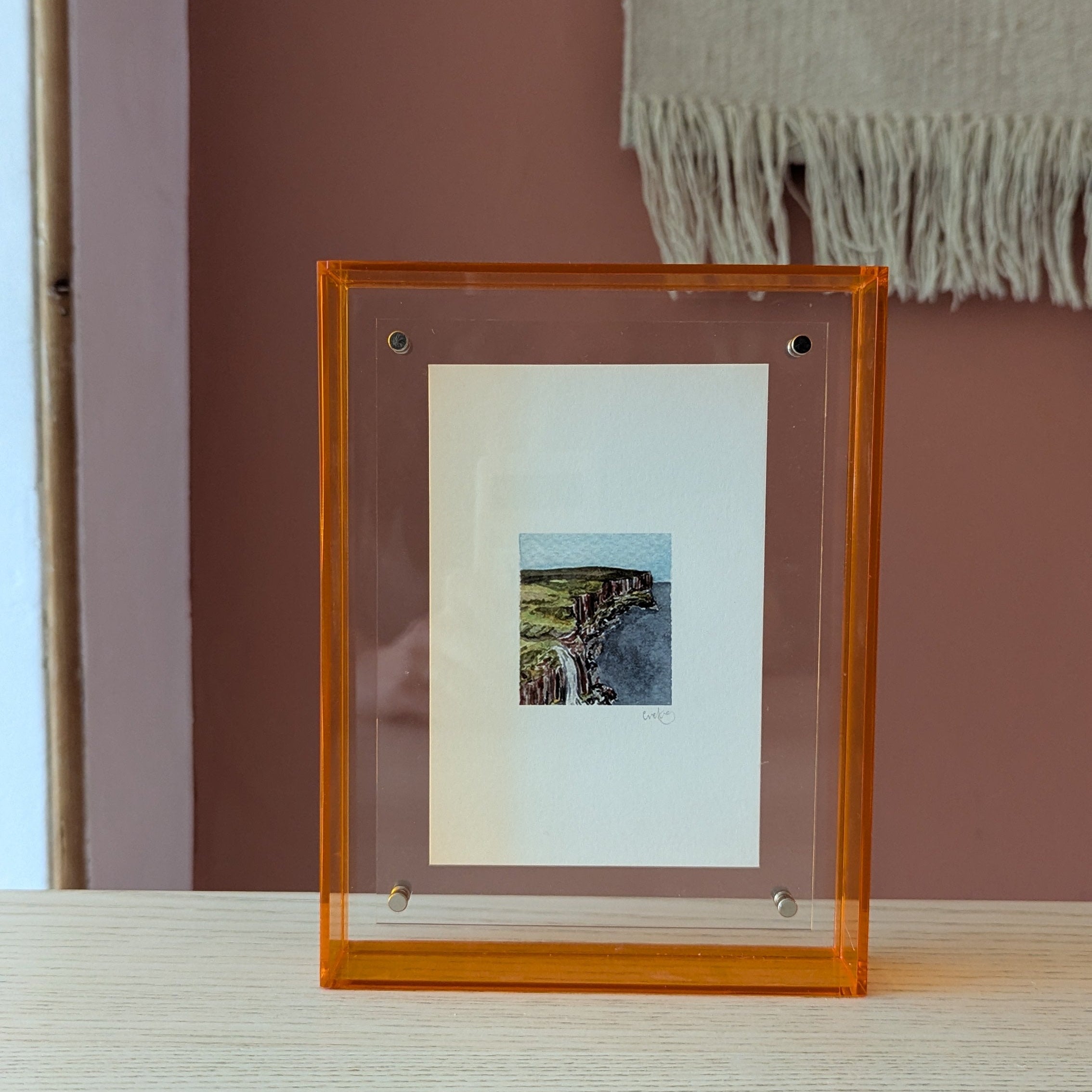 Small Orange Acrylic Frame