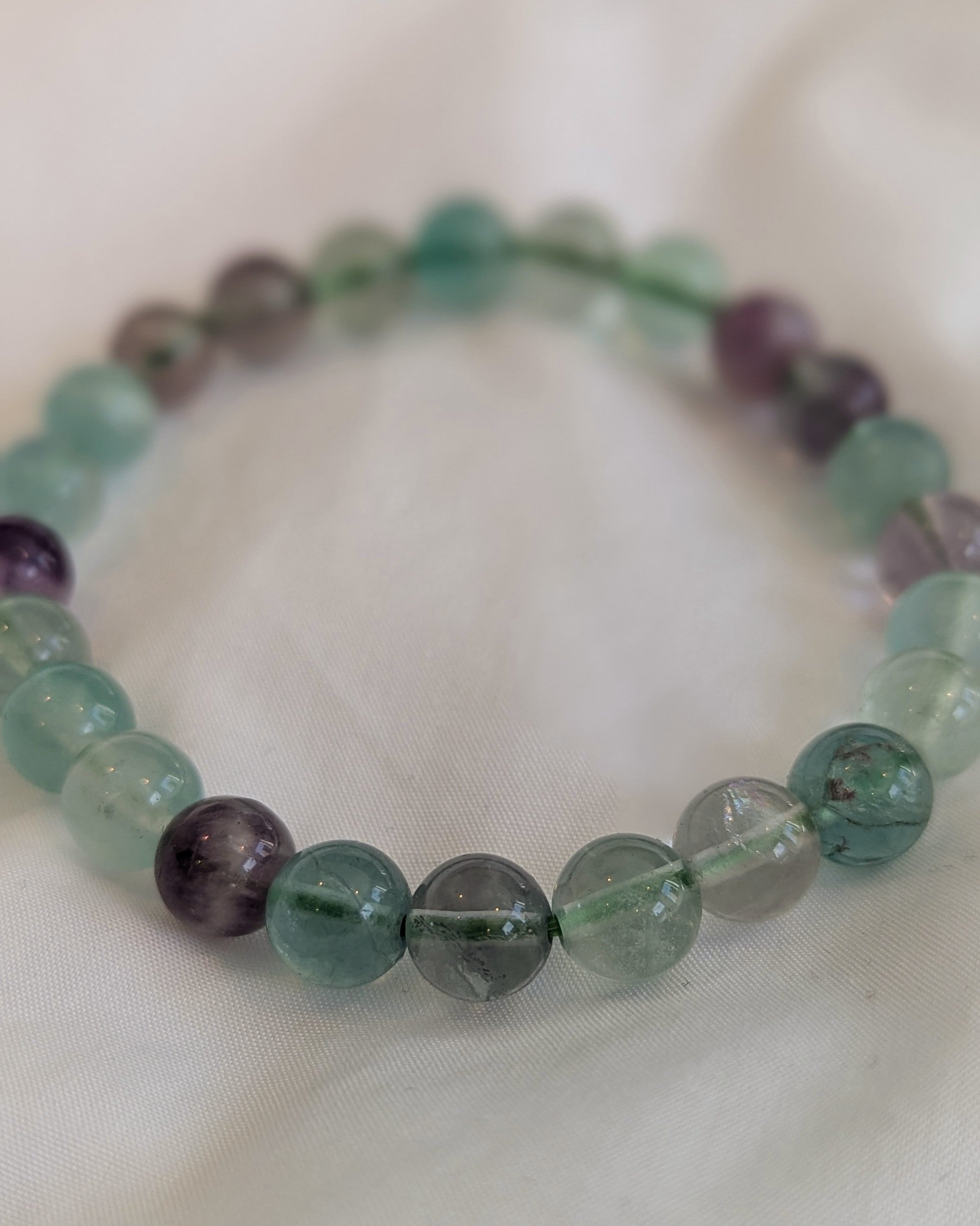 Rainbow Fluorite Bead Bracelet