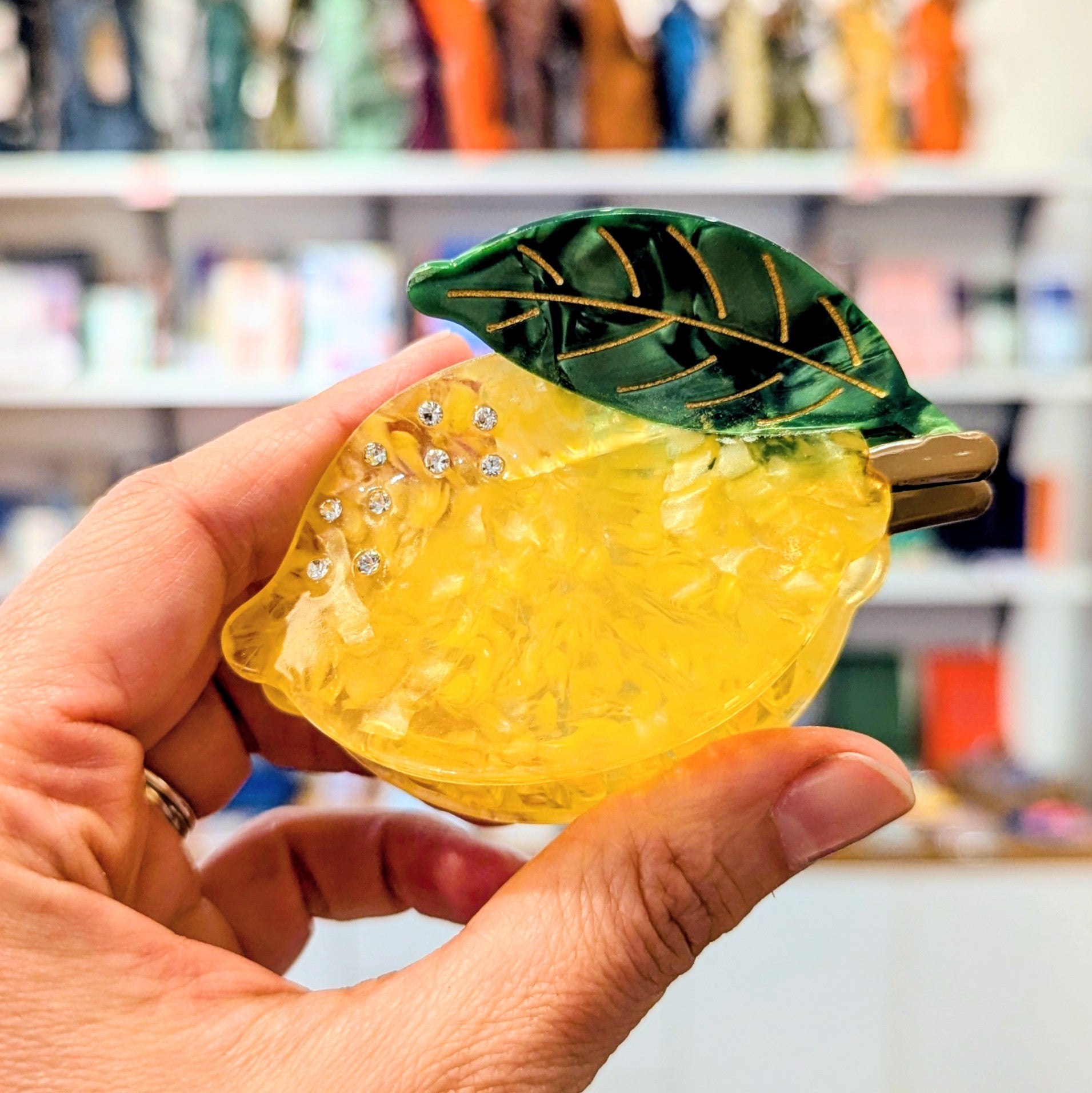 Lemon Sparkle Hair Clip