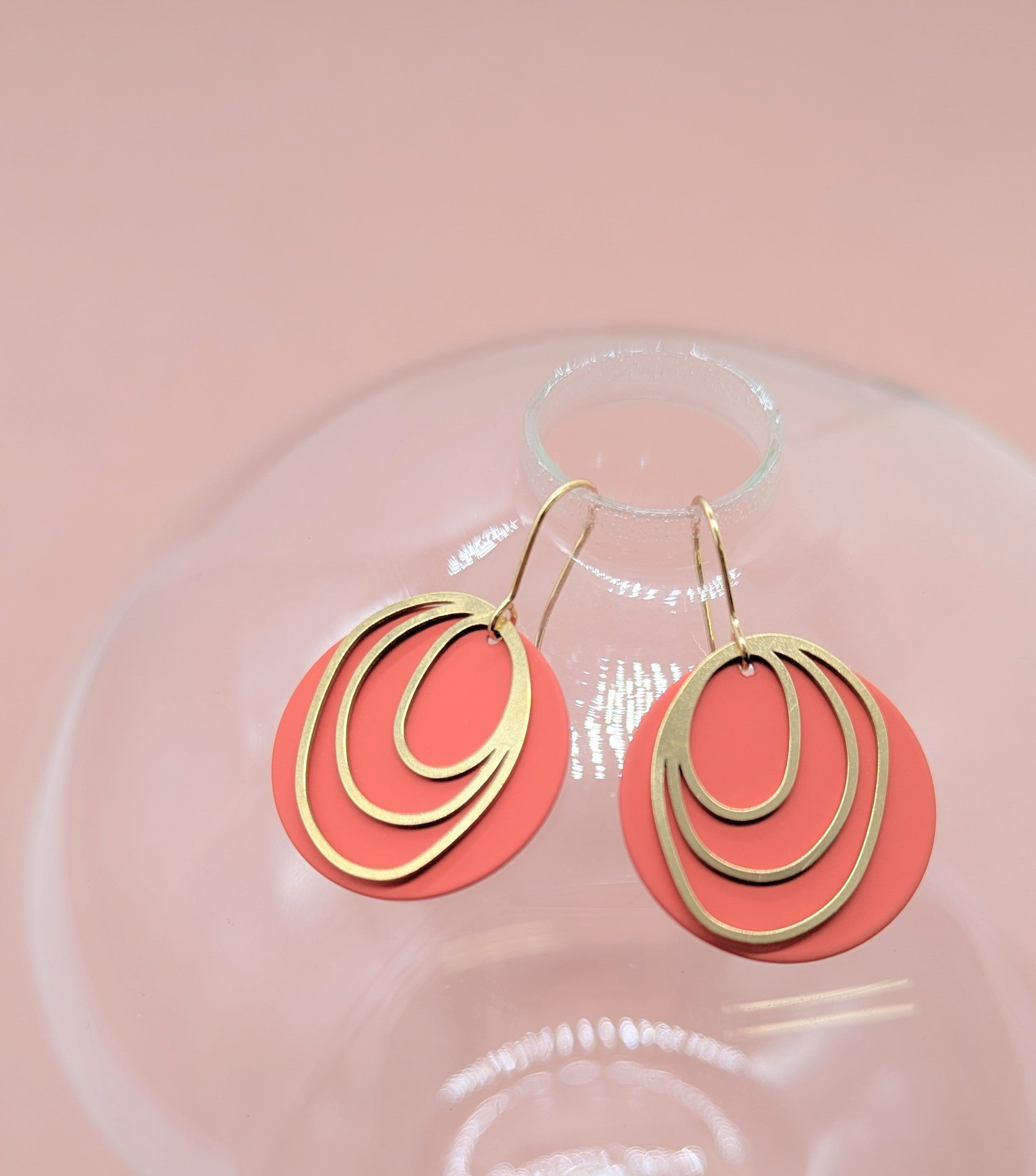 Pebble Earrings - Rust Orange