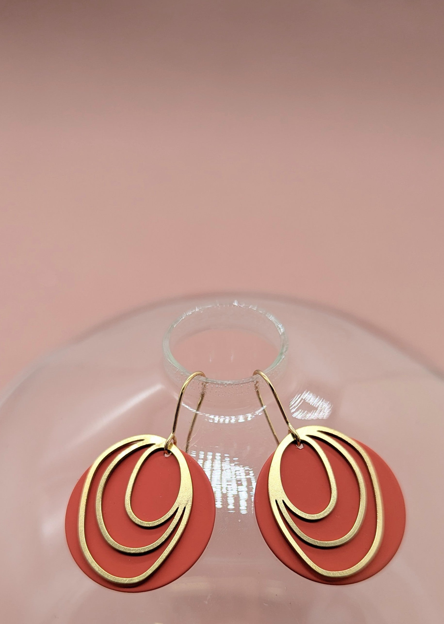 Pebble Earrings - Rust Orange