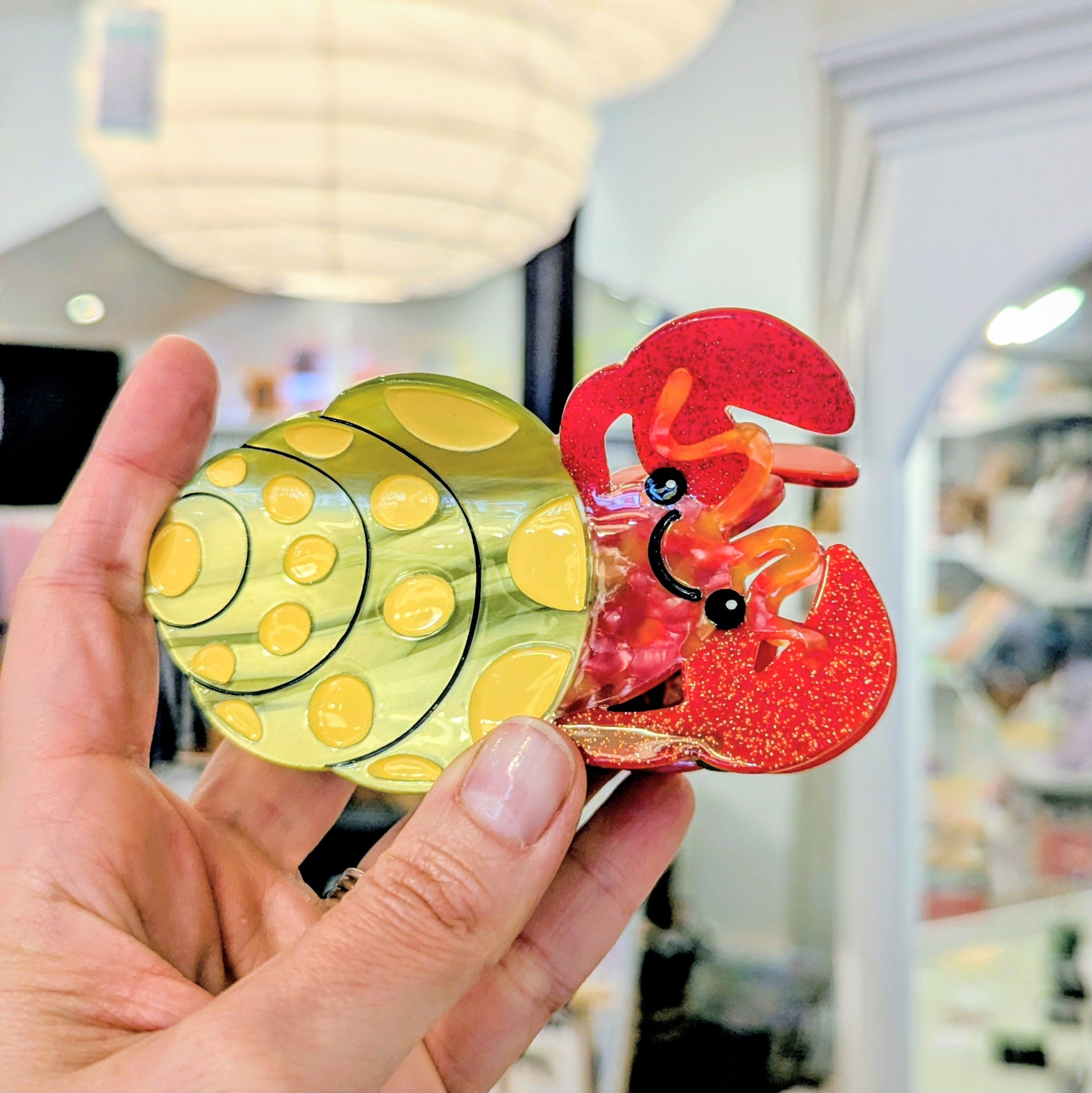 Green Shell Crab Hair Clip