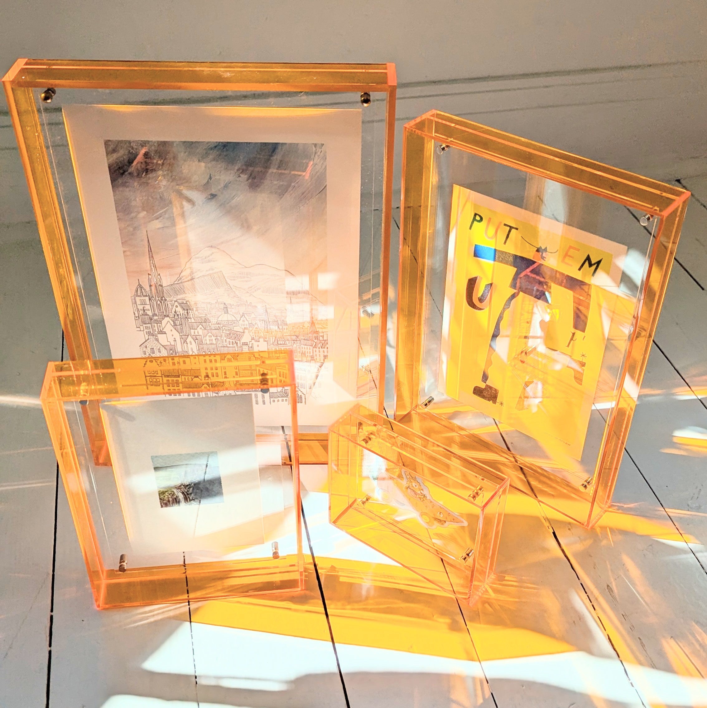 Large Orange Acrylic Frame