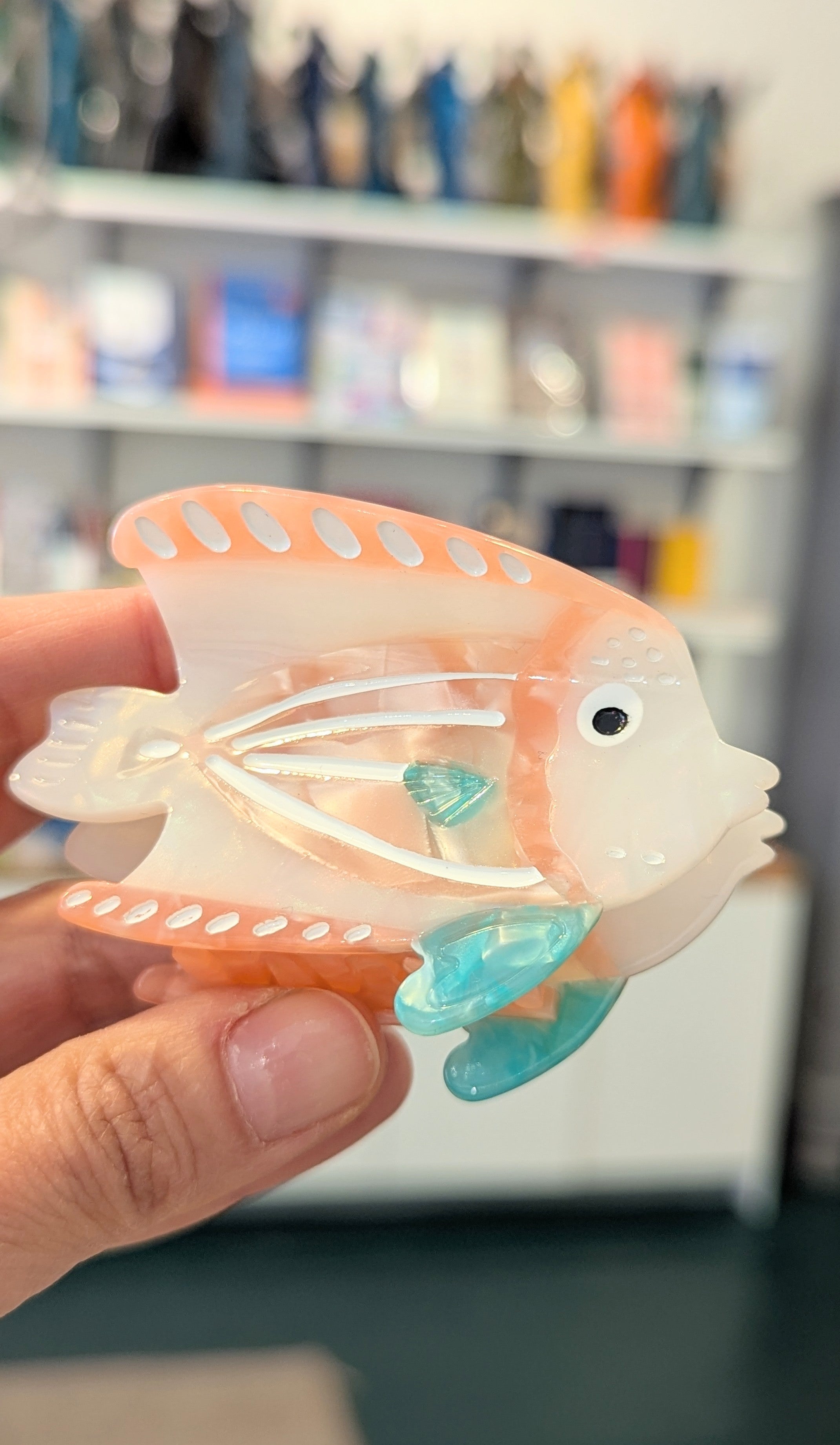 Colourful Reef Fish Eco Acetate Hair Clip - Pink & Mint