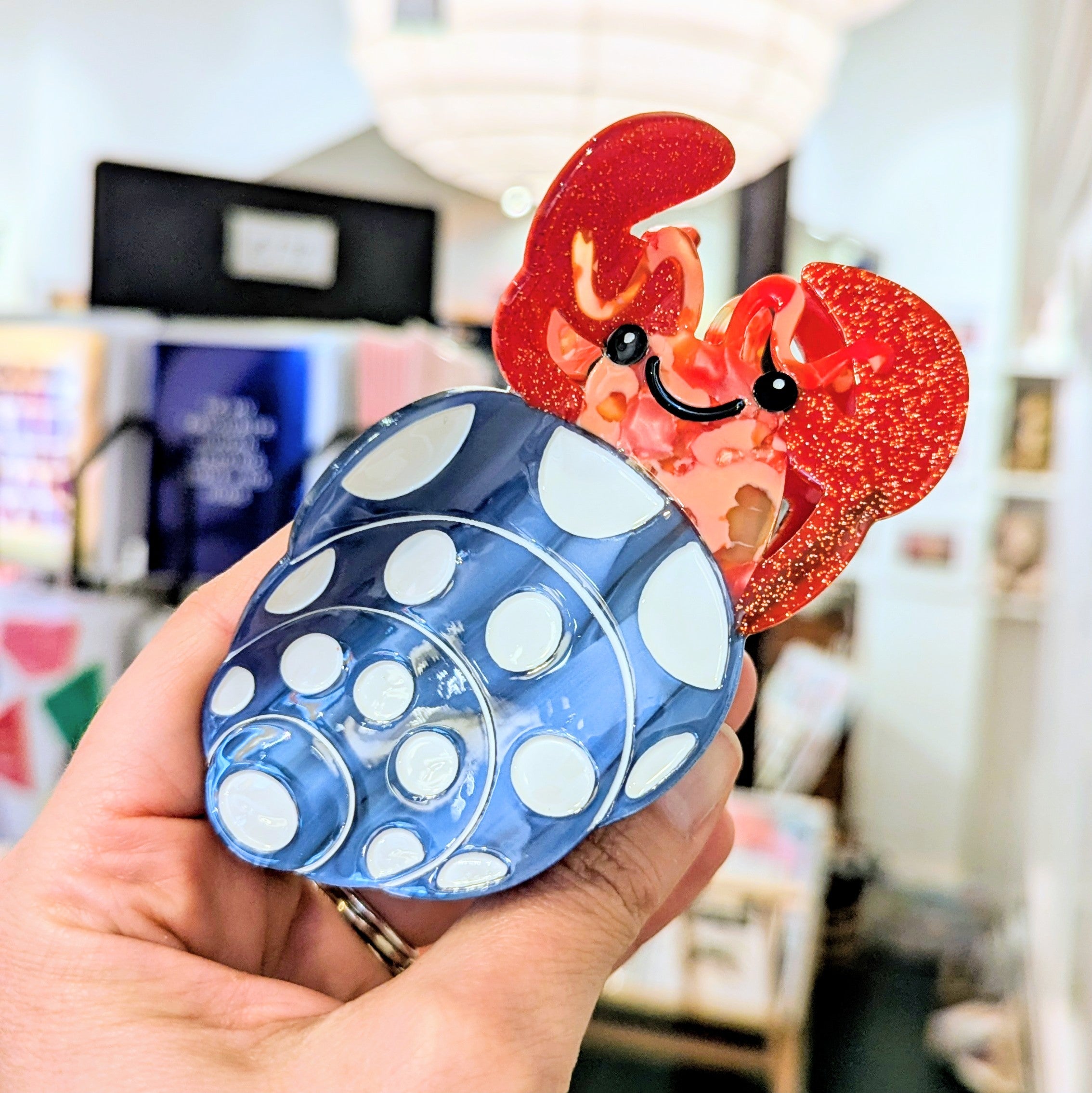 Blue Shell Crab Hair Clip