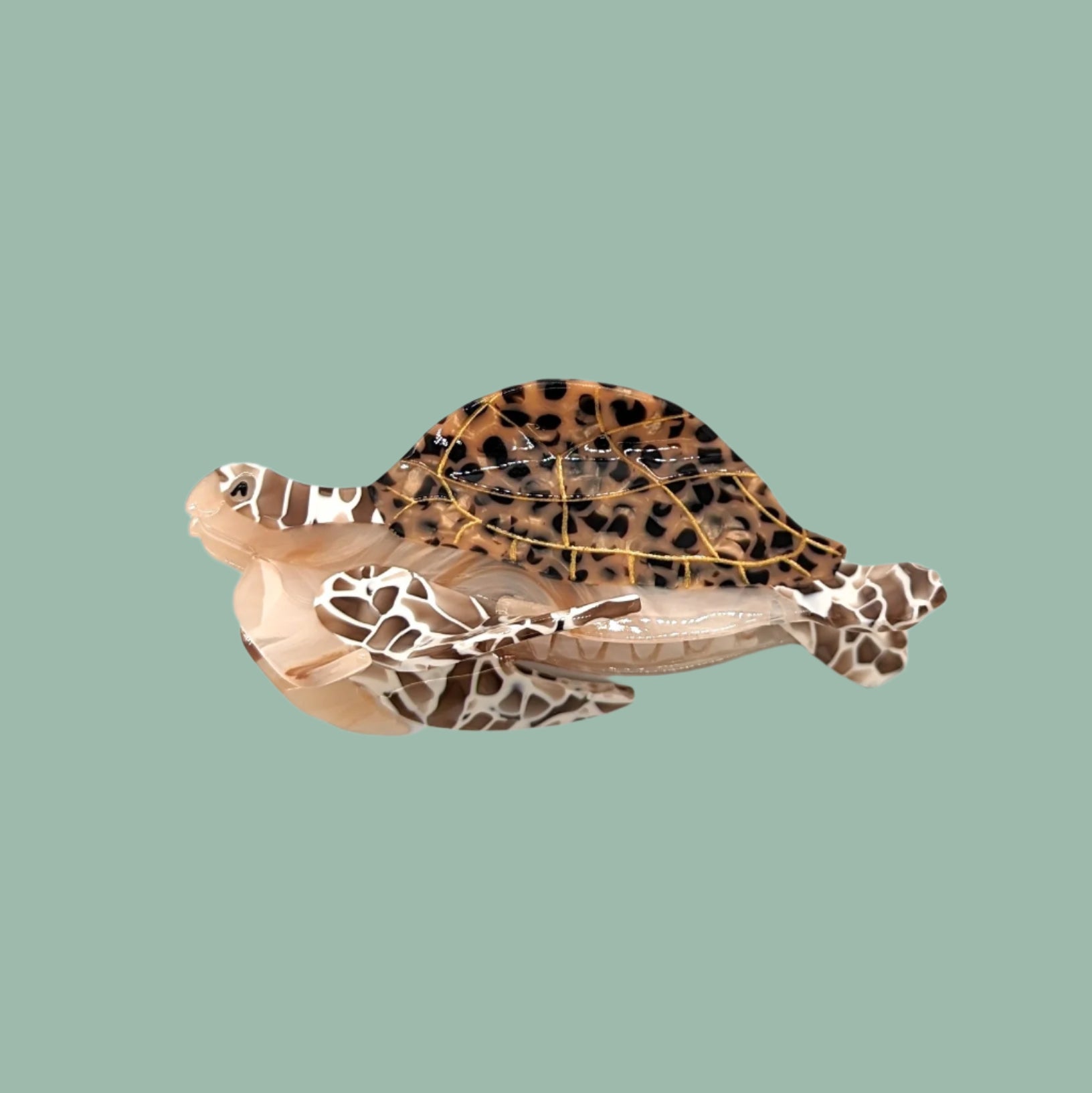 Brown Turtle Hair Clip