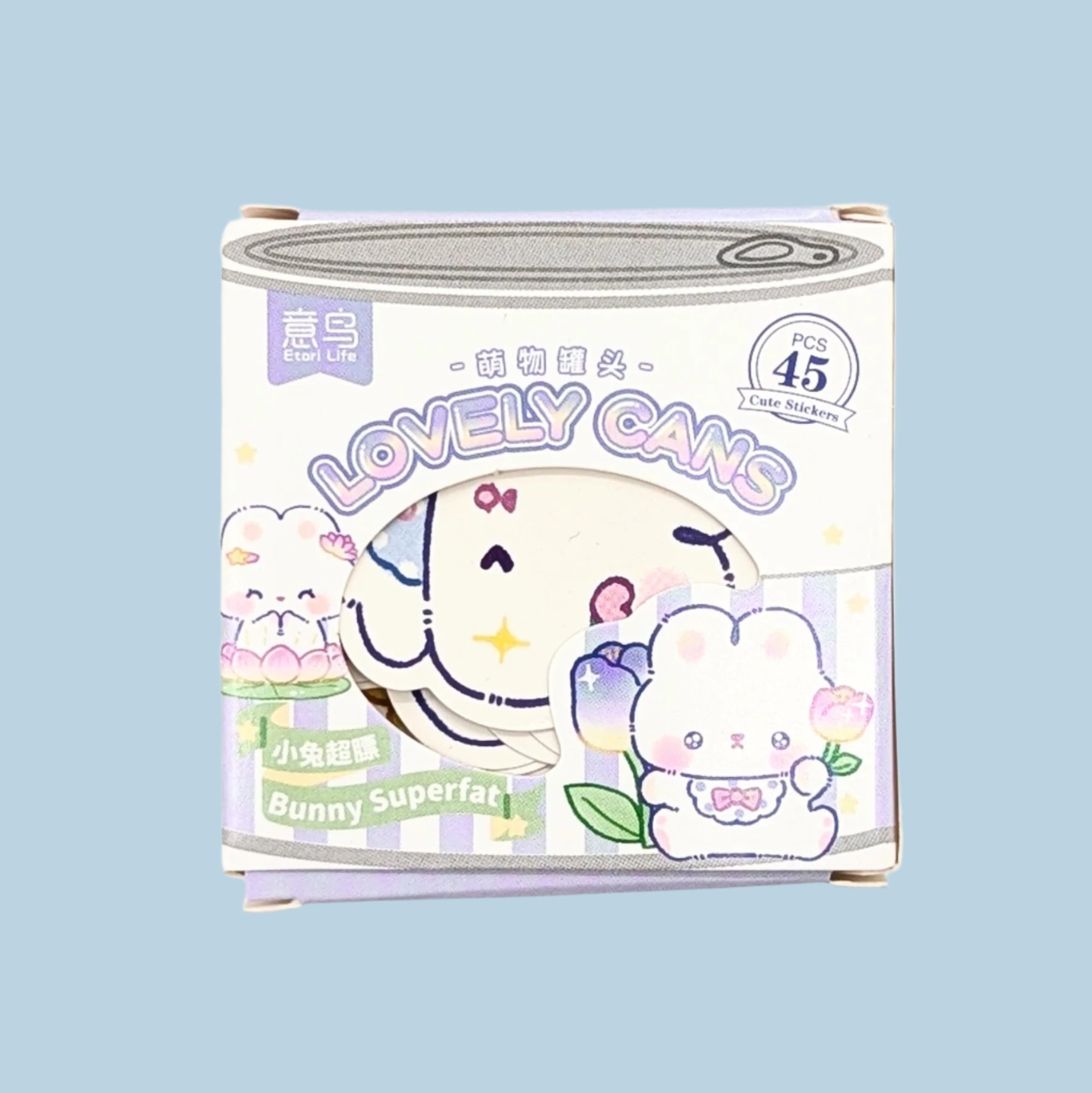 Kawaii Bunny Can Sticker Set
