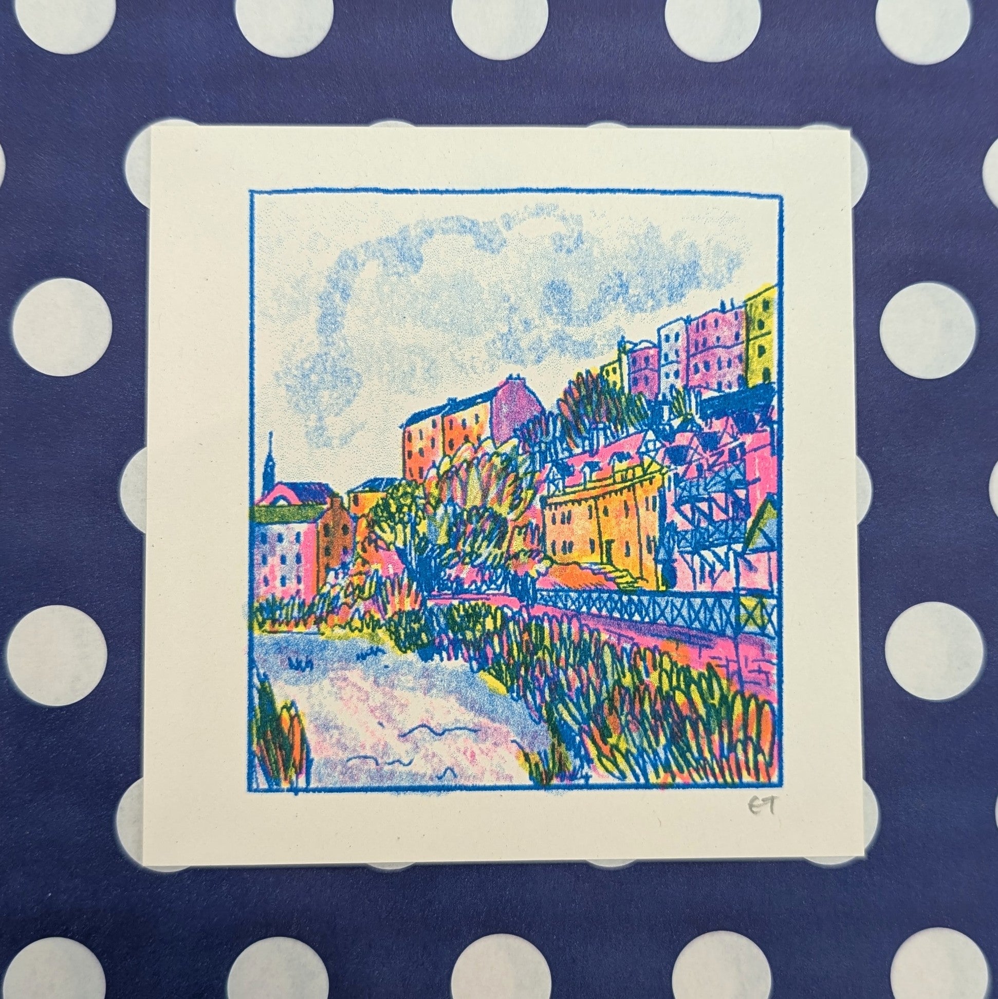 Dean Village Mini Riso Print