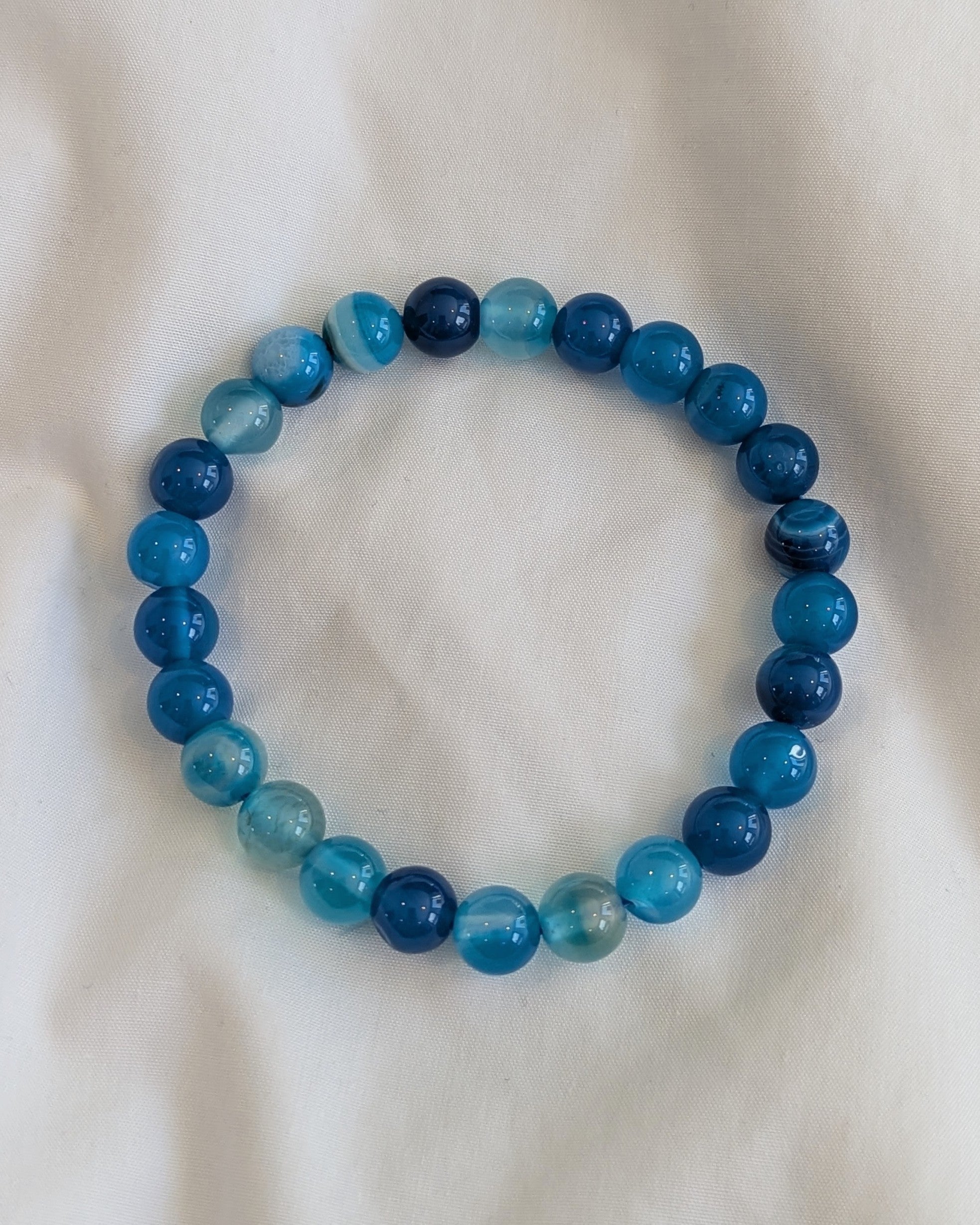 Blue Agate Bead Bracelet