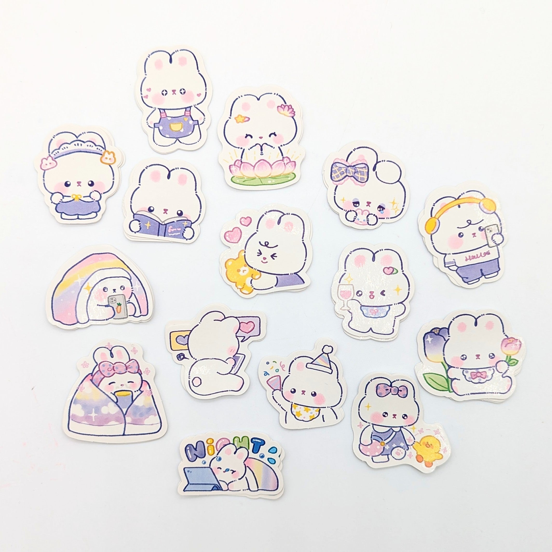 Kawaii Bunny Can Sticker Set