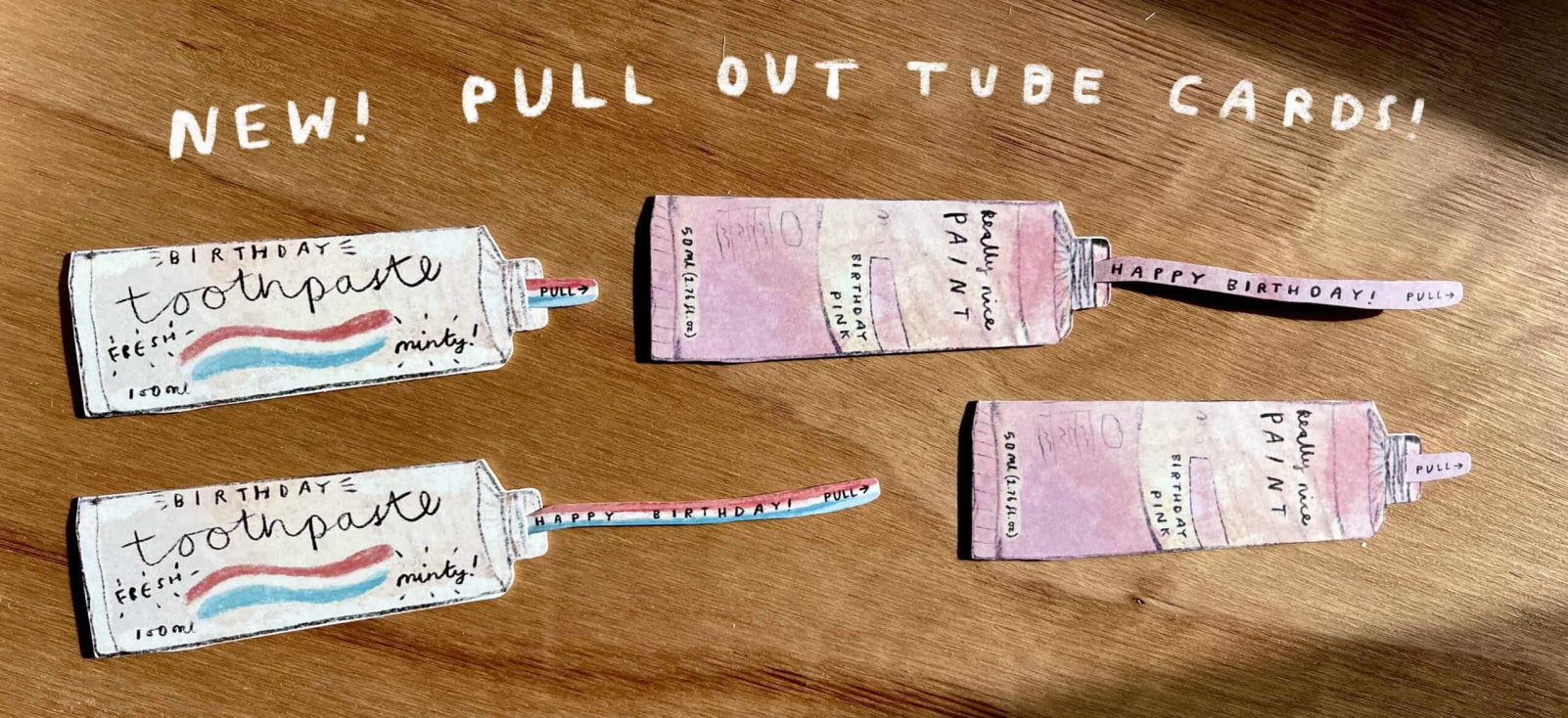 Pink Paint Pull Out Birthday Card