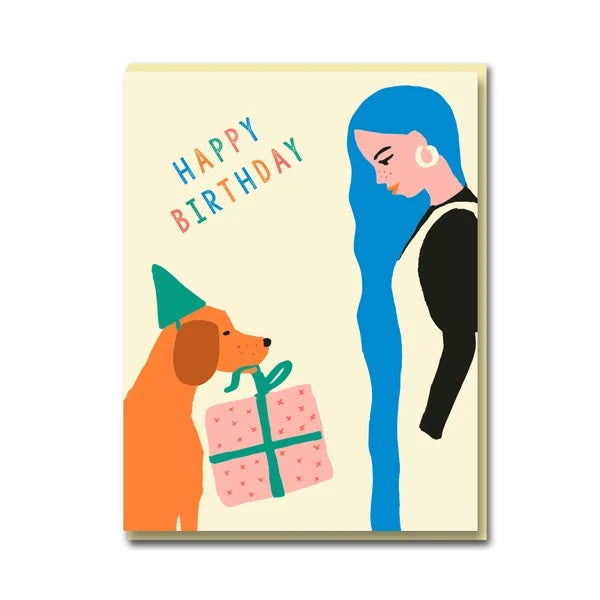 Dog Present Birthday Card