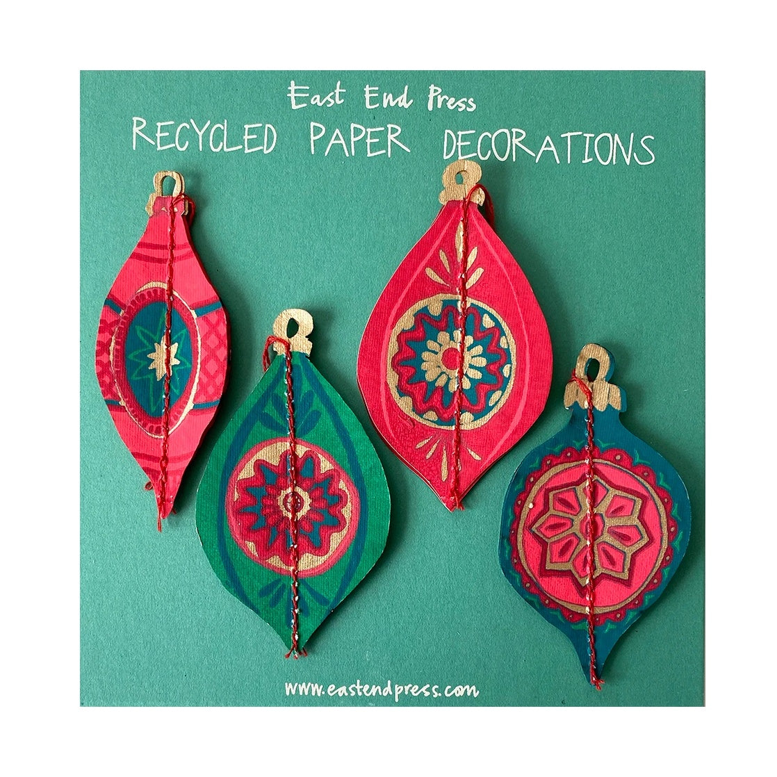 Recycled Paper Bauble Decorations