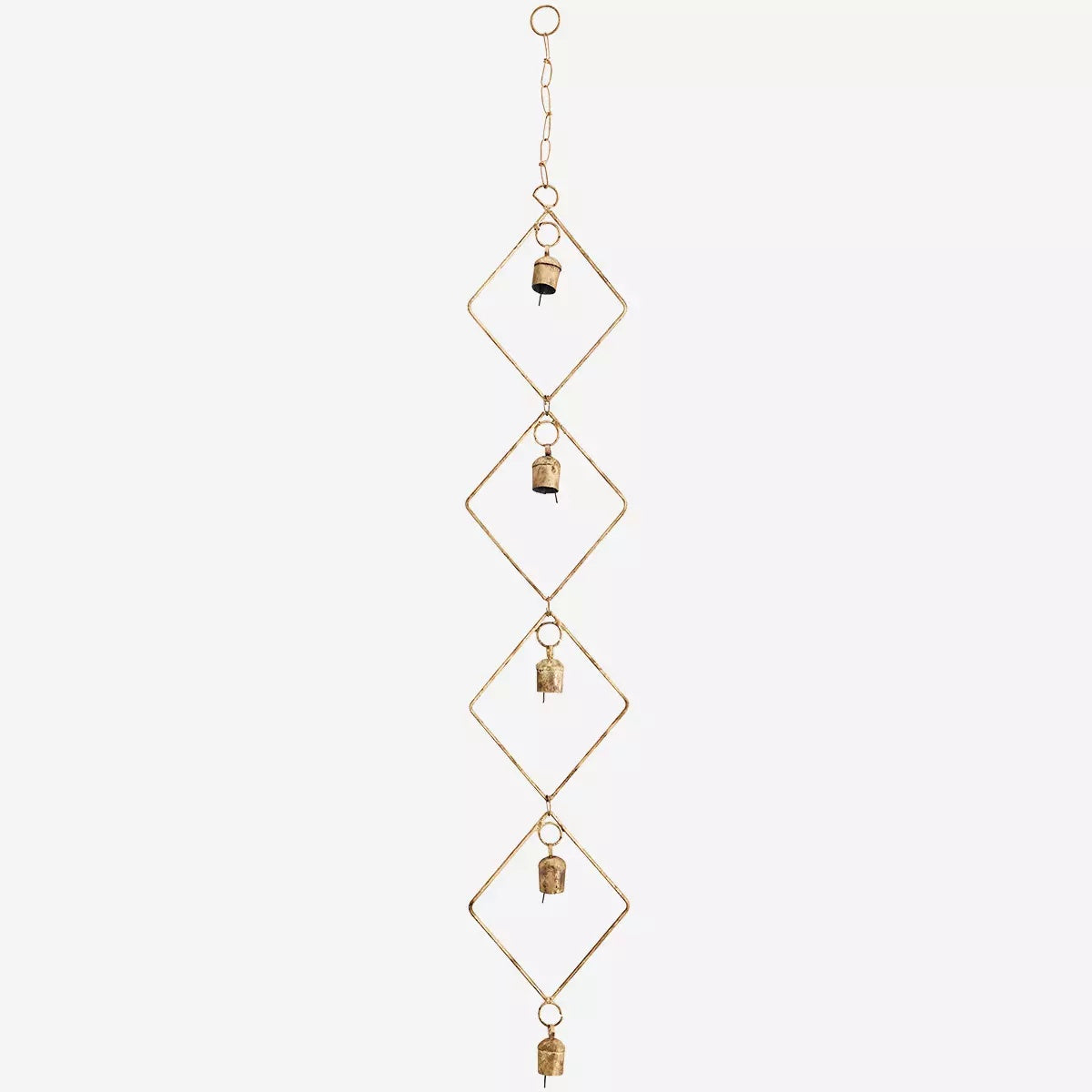 Diamond Shaped Antique Brass Bell Hanging