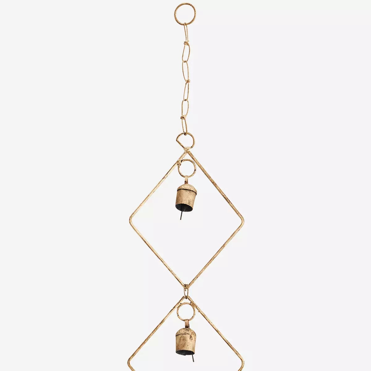 Diamond Shaped Antique Brass Bell Hanging