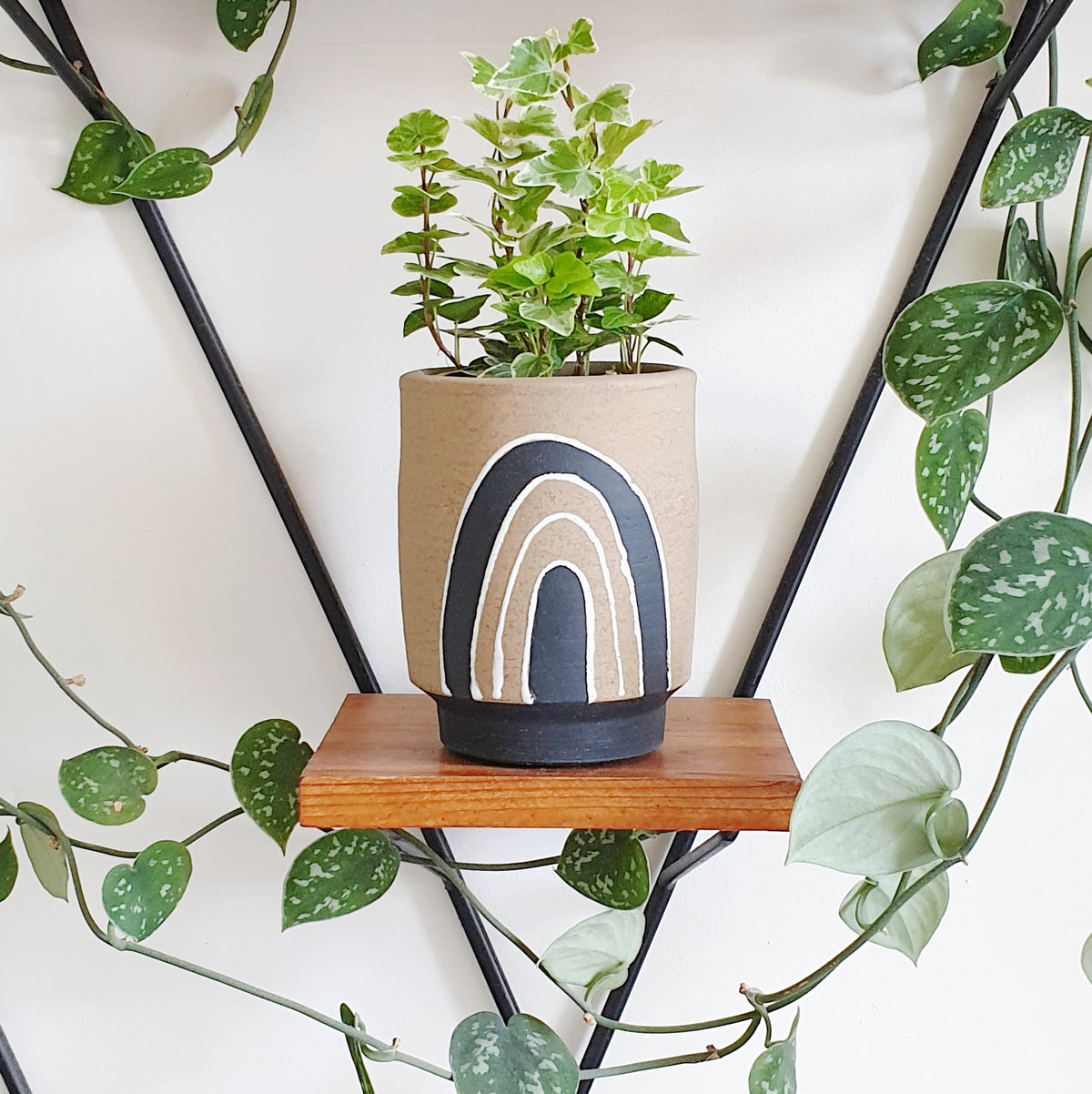 Rough Glazed Rainbow Plant Pot