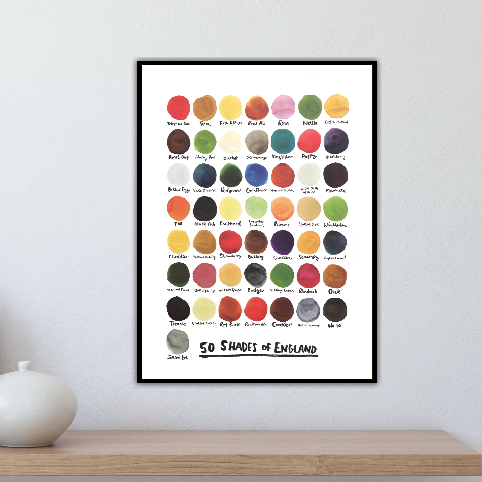 50 Shades of England Print