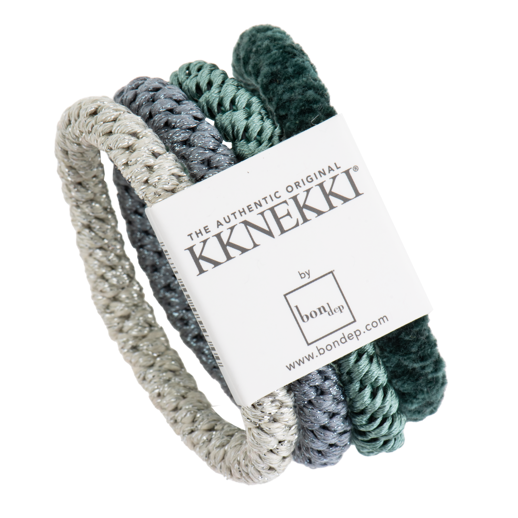 Set Of 4 Shades Of Green Kknekki Hair Ties