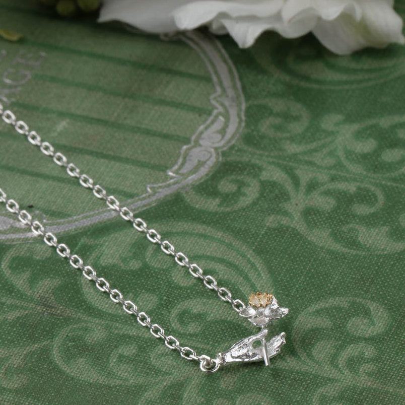 Silver And Gold Vermeil A Flower For You Necklace
