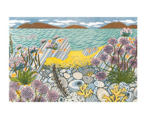 Angie Lewin - Pebble Shore Blank Card