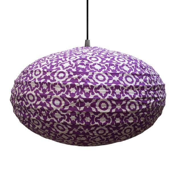 Small 60cm Cream & Lavender Purple Eva Cotton Pendant Lampshade