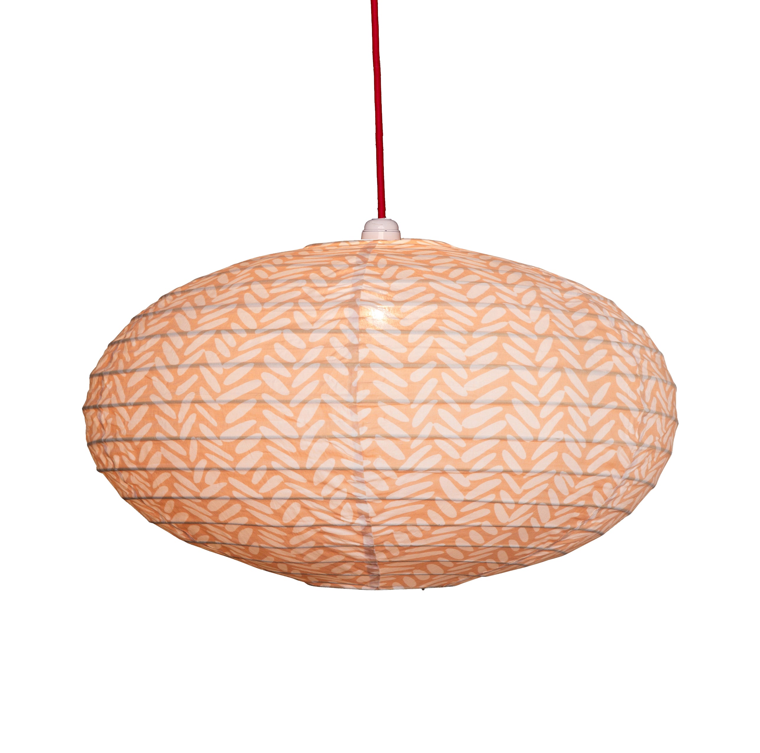 Small 60cm Cream & Beige Rice Cotton Pendant Lampshade