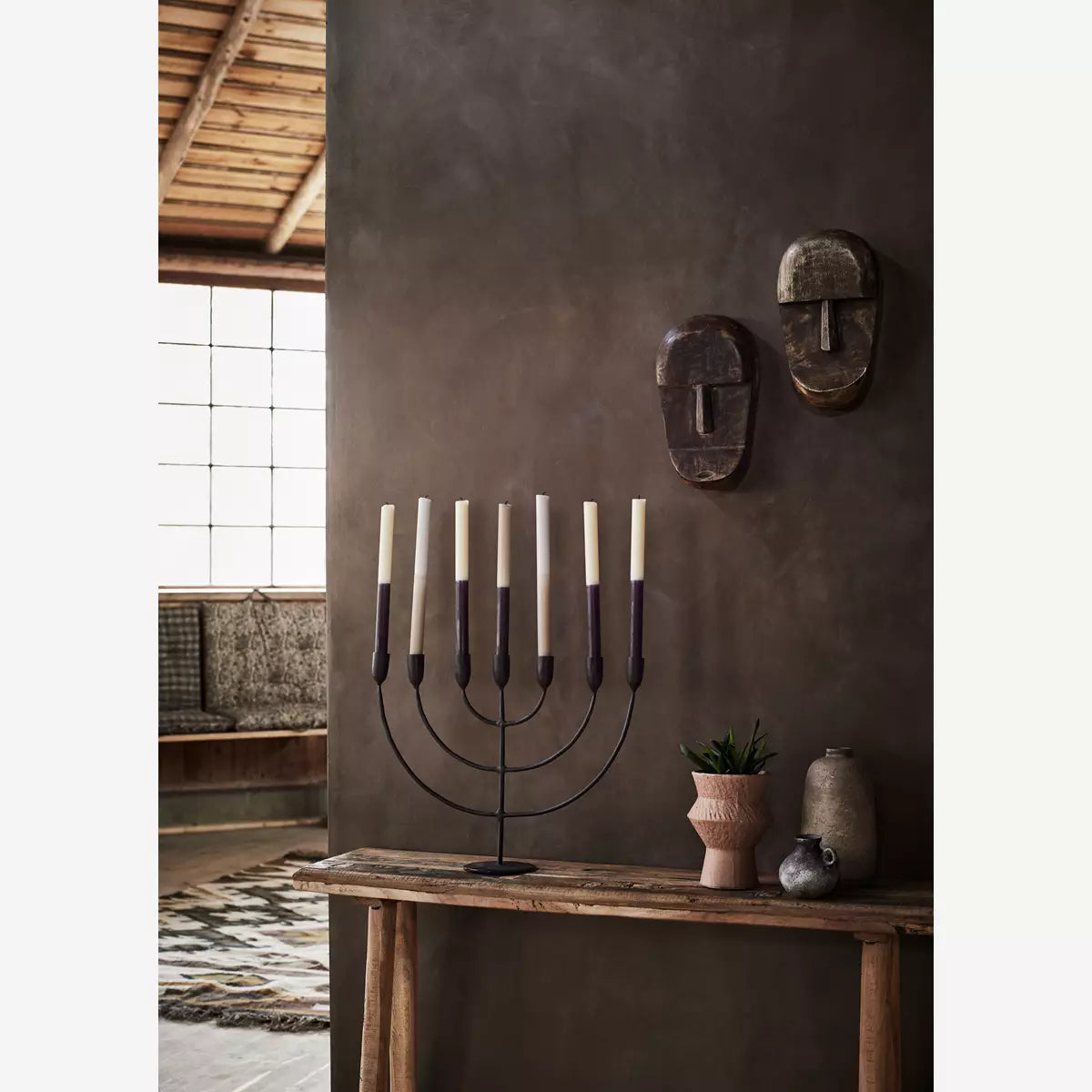 Black Iron Candle Holder