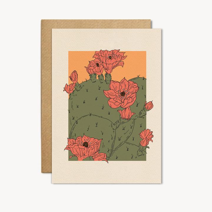 Cactus Flower Blank Card