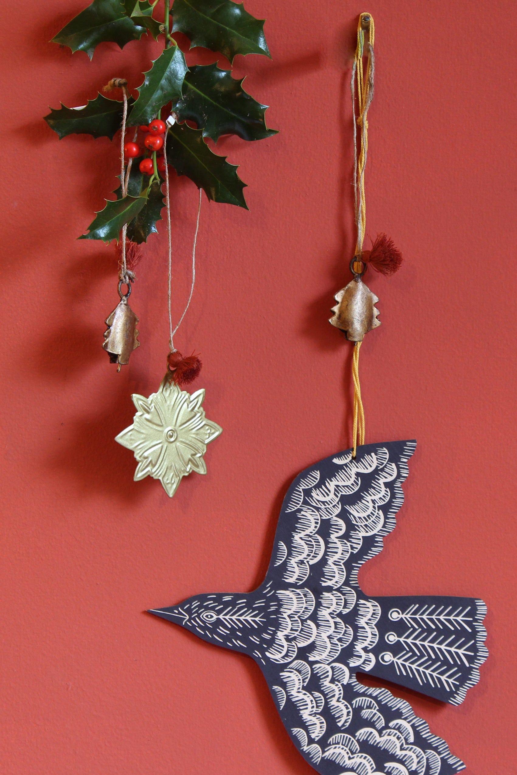 Antique Brass Tree Shaped Bell Decoration