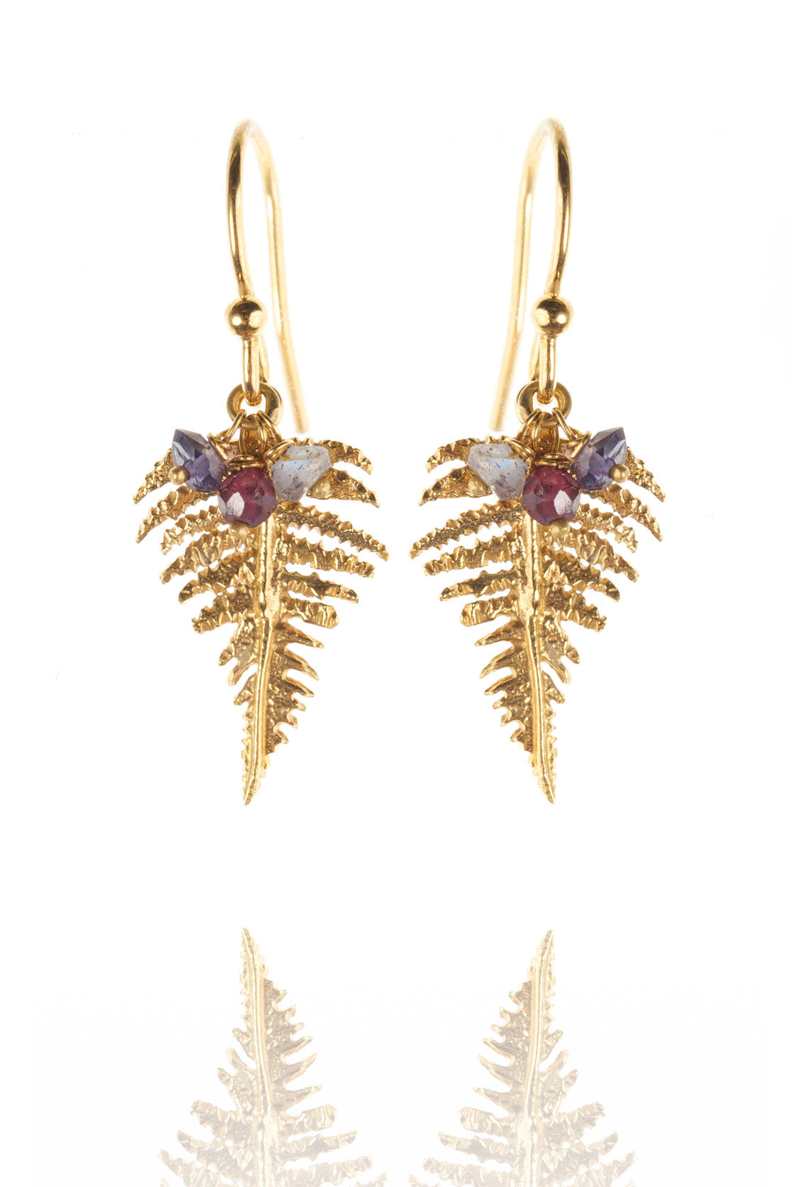 Fern Drop Earrings in Gold