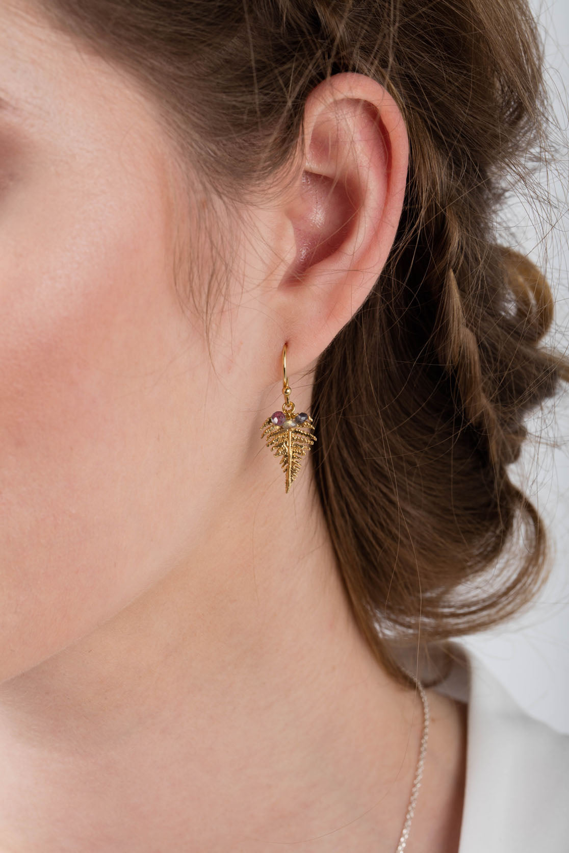 Fern Drop Earrings in Silver