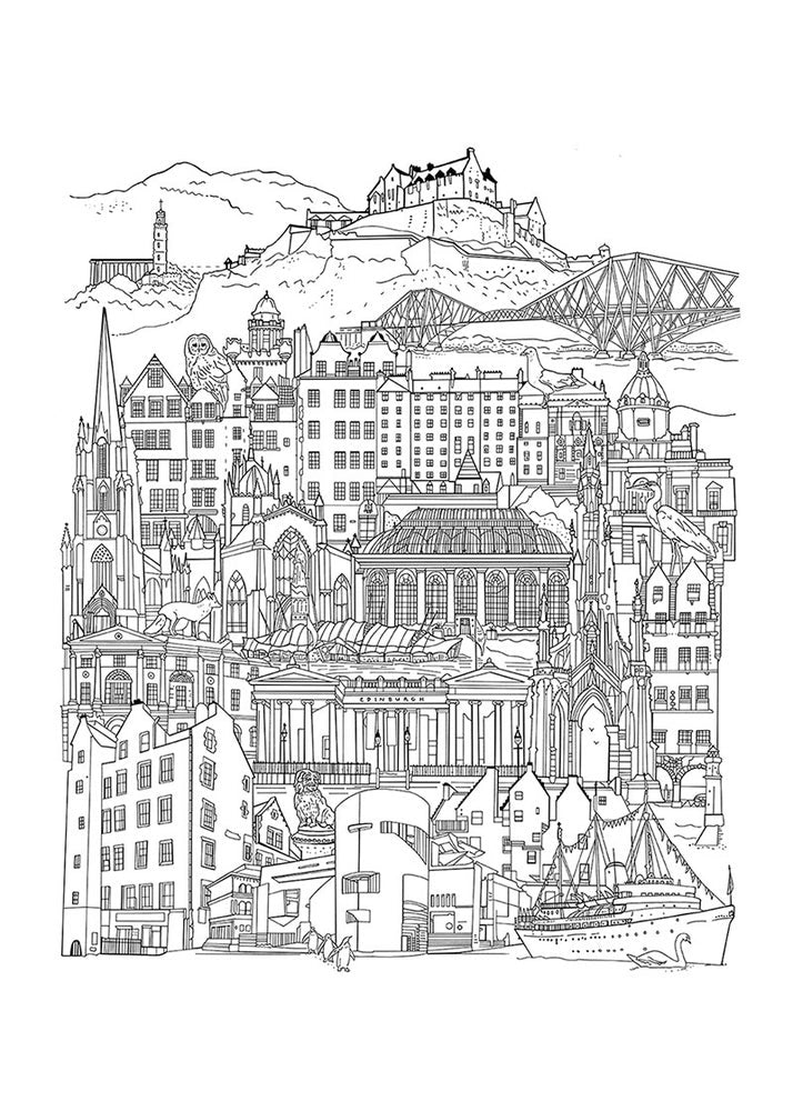 Small Edinburgh Drawing Digital Art Print