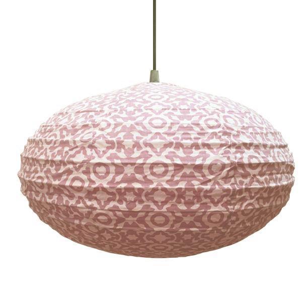 Small 60cm Cream & Plaster Pink Eva Cotton Pendant Lampshade