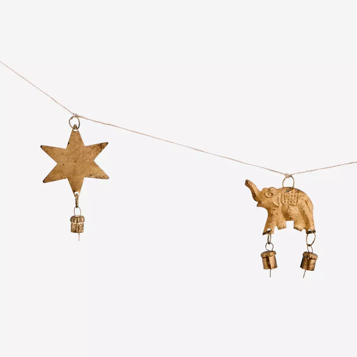 Elephants, Stars & Bells Brass Garland