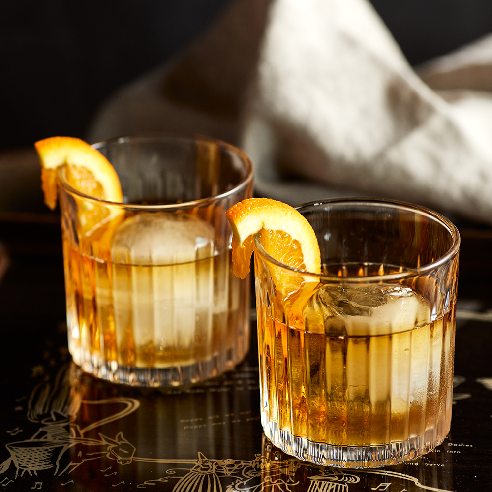 Set of Two Tumblers With Whisky Rocks