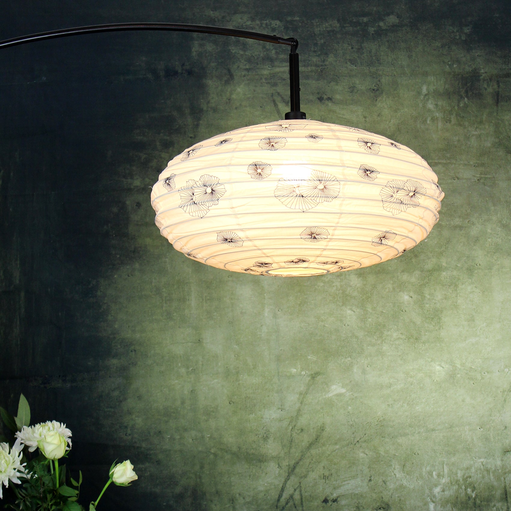 Small 60cm Black & Cream Granulosa Cotton Pendant Lampshade