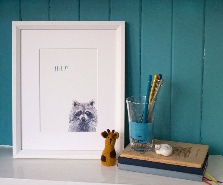 A5 Hello Raccoon Art Print