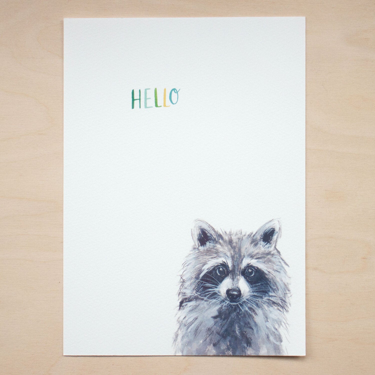 A5 Hello Raccoon Art Print