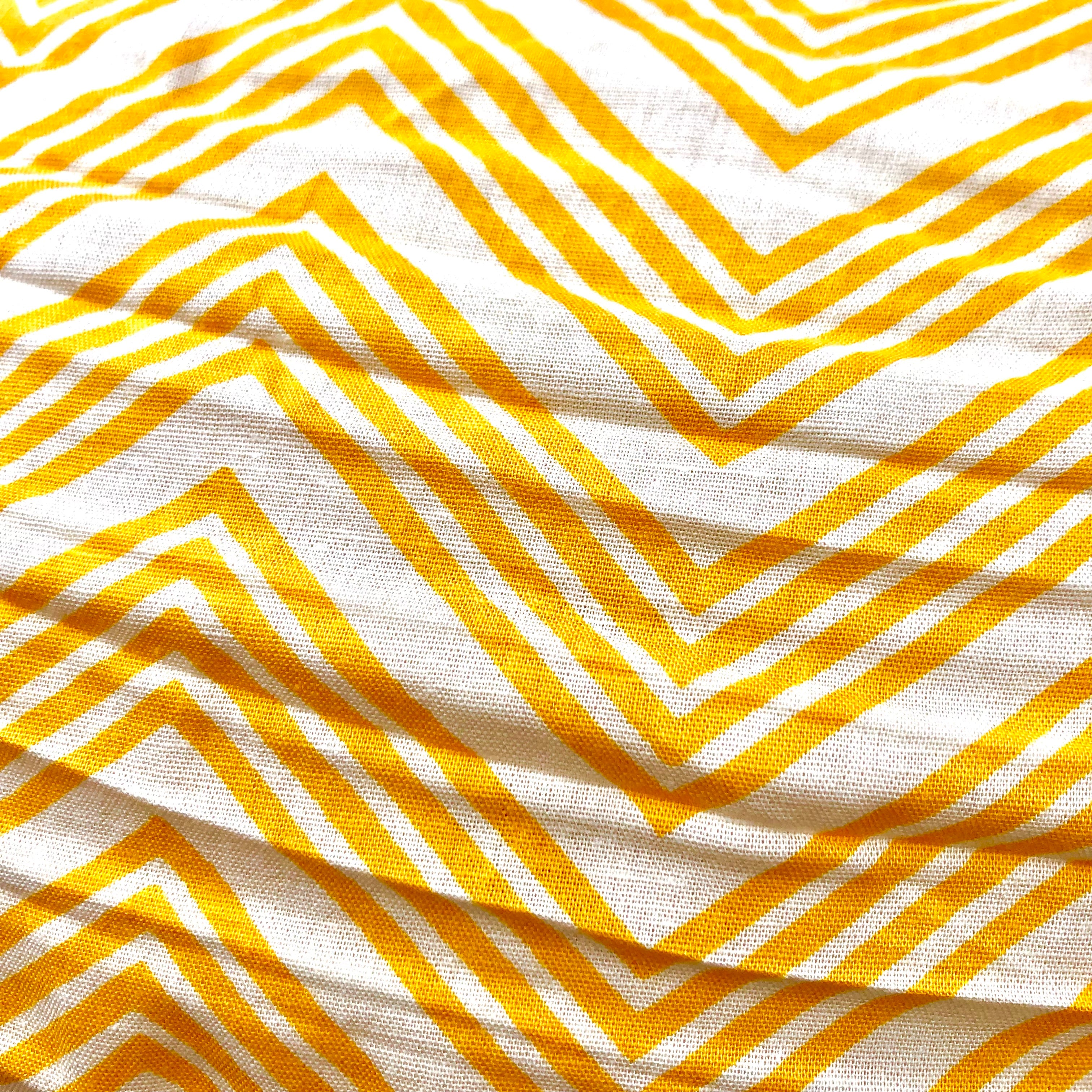 Large 80cm Cream & Marigold Kuba Cotton Pendant Lampshade
