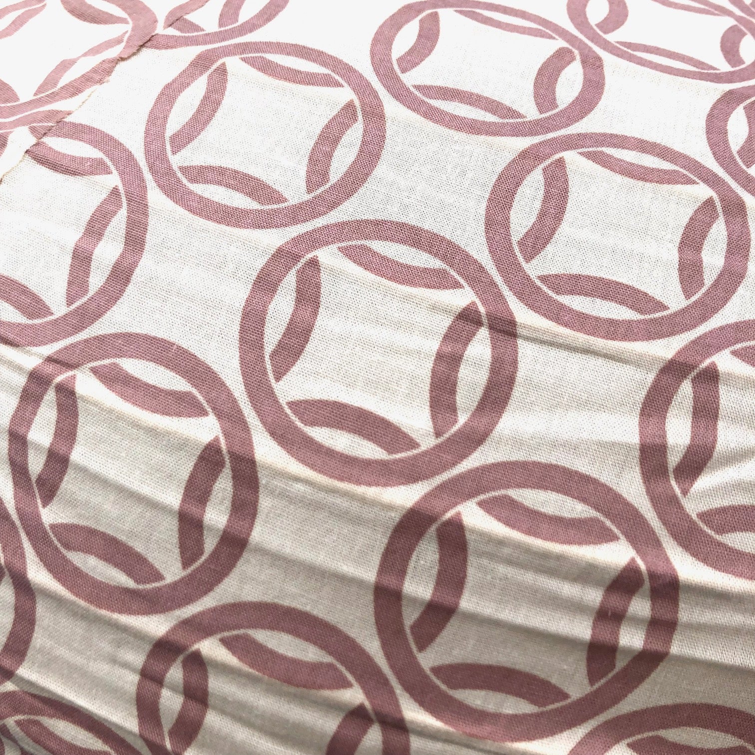 Small 60cm Cream & Plaster Pink Ring Cotton Pendant Lampshade