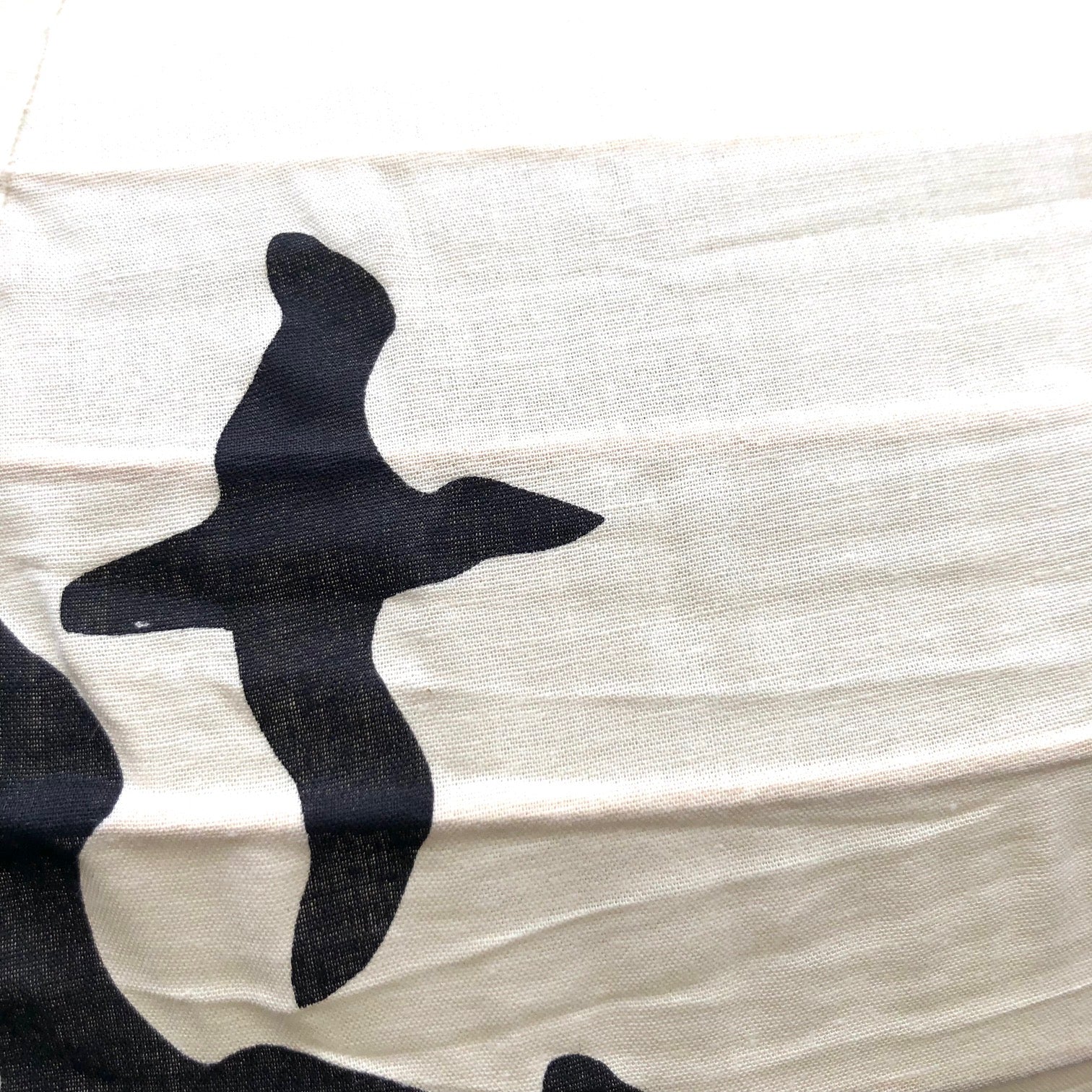 Large 80cm Cream & Black Albatross Cotton Pendant Lampshade