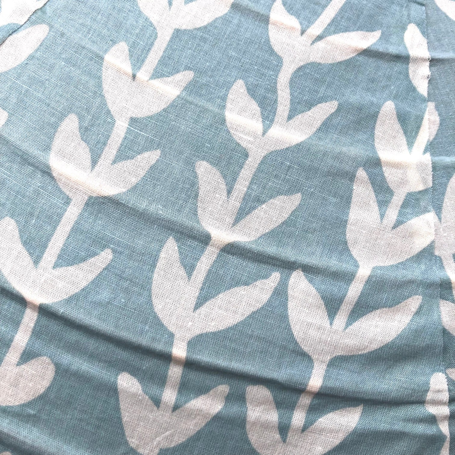 Large 80cm Cream & Pale Blue String of Hearts Cotton Pendant Lampshade