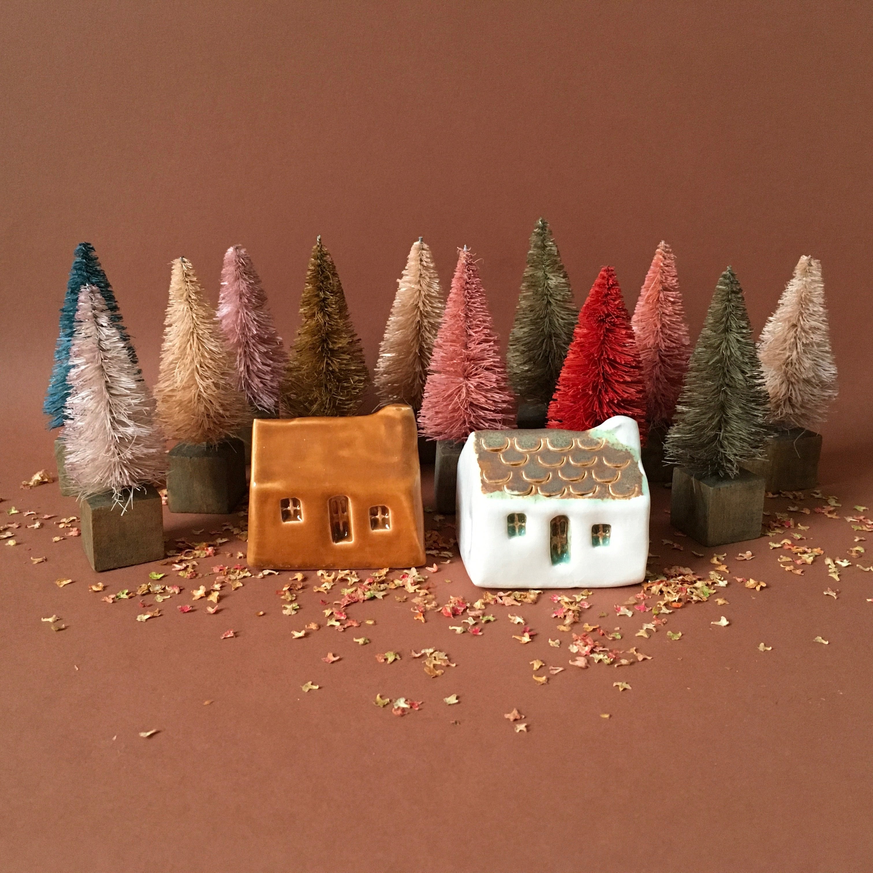 Set Of Twelve Sisal Christmas Tree Decorations
