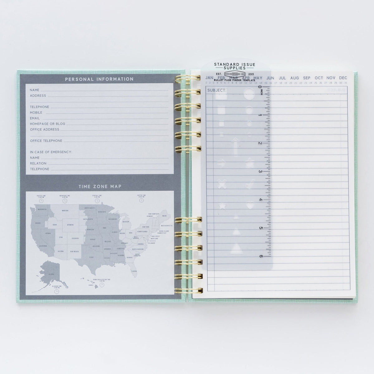 Pale Green Ring Bound Journal