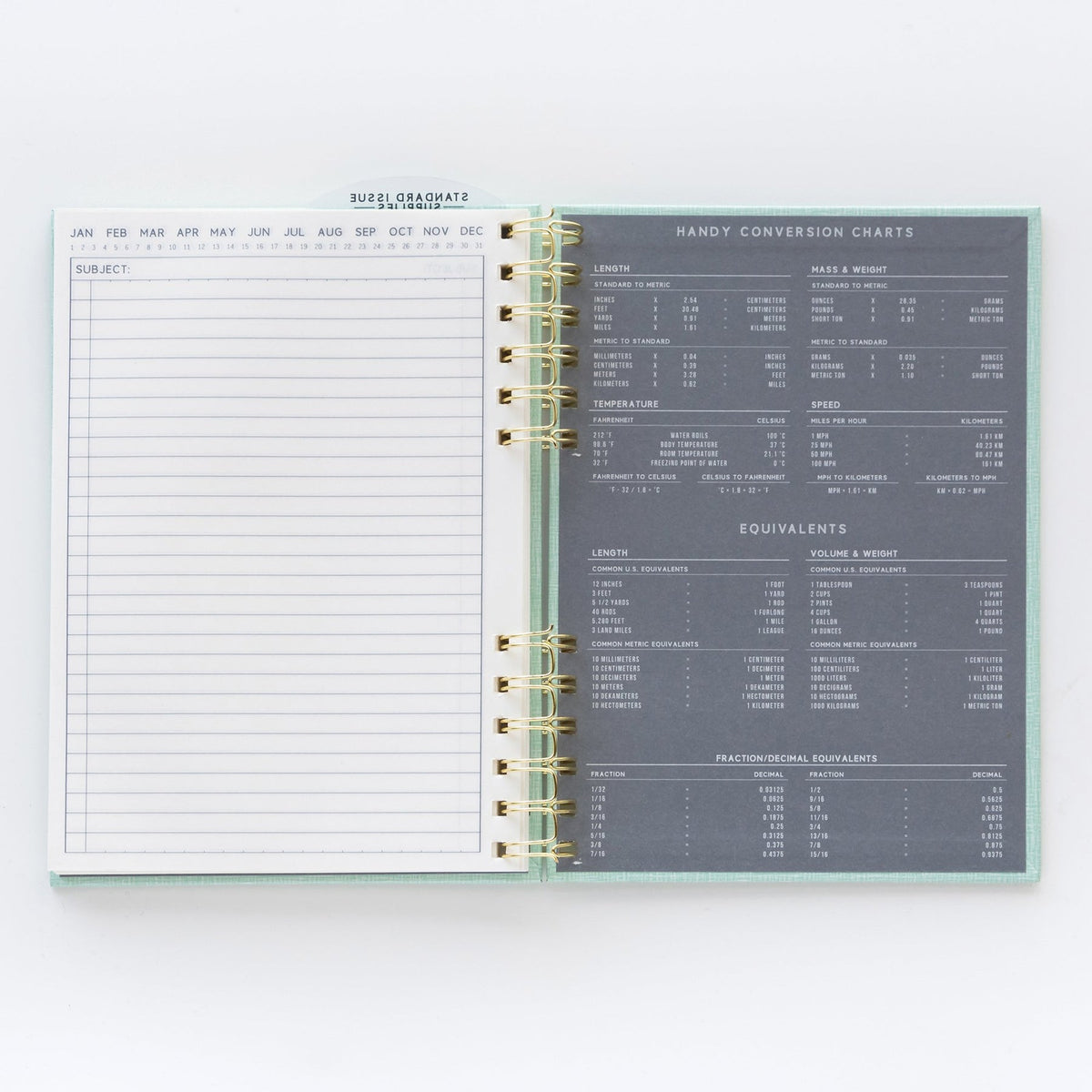 Pale Green Ring Bound Journal