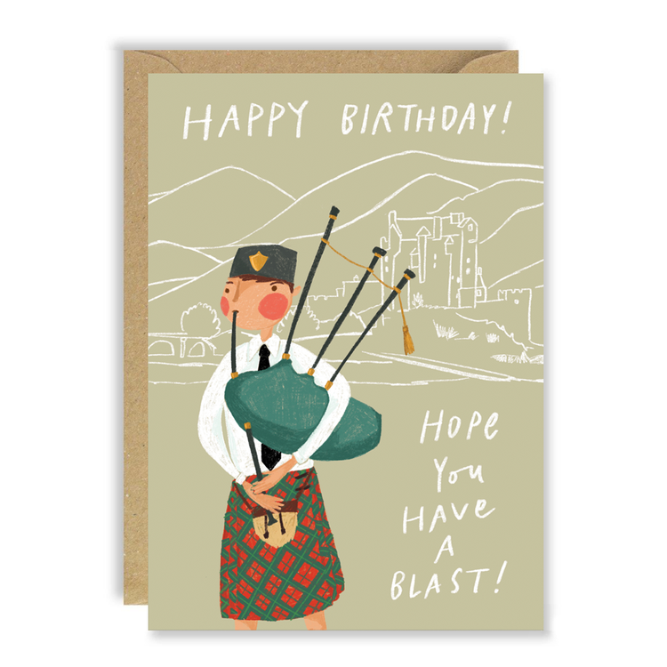 Bagpiper Birthday Card