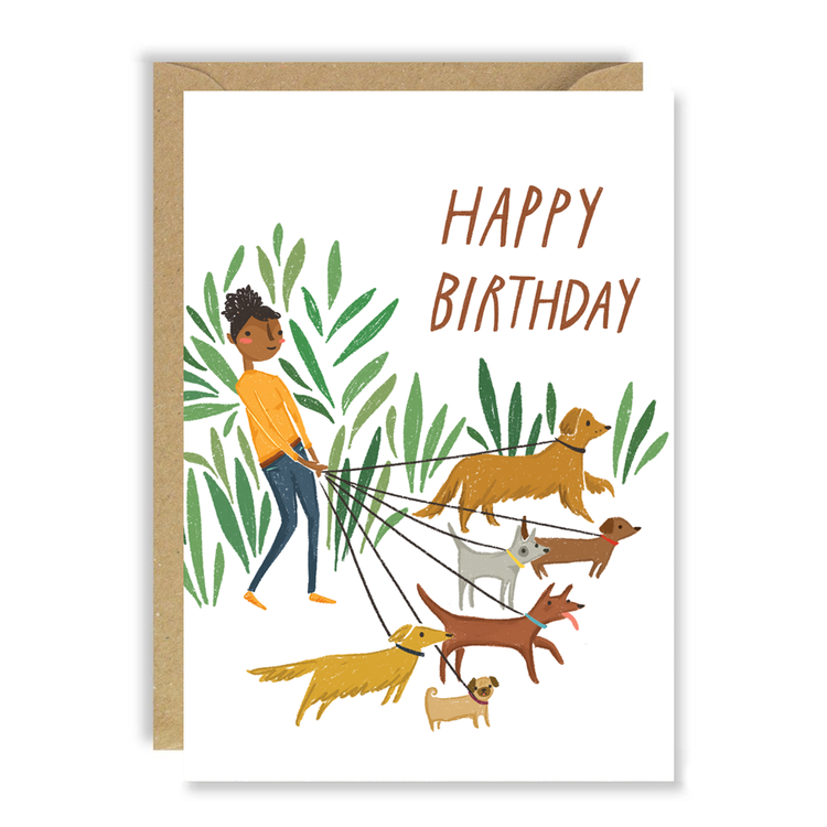 Dog Walker Birthday Card
