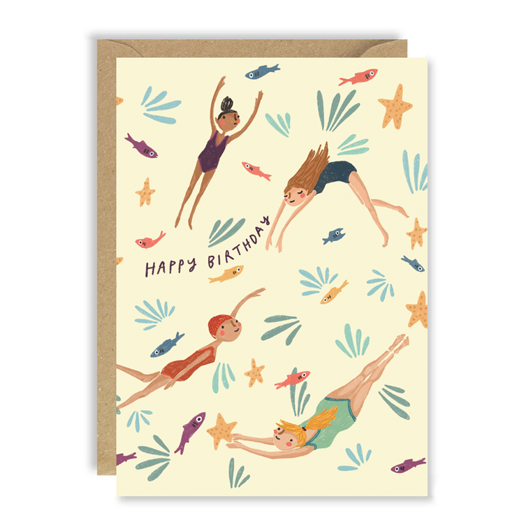 Wild Swimmers Birthday Card