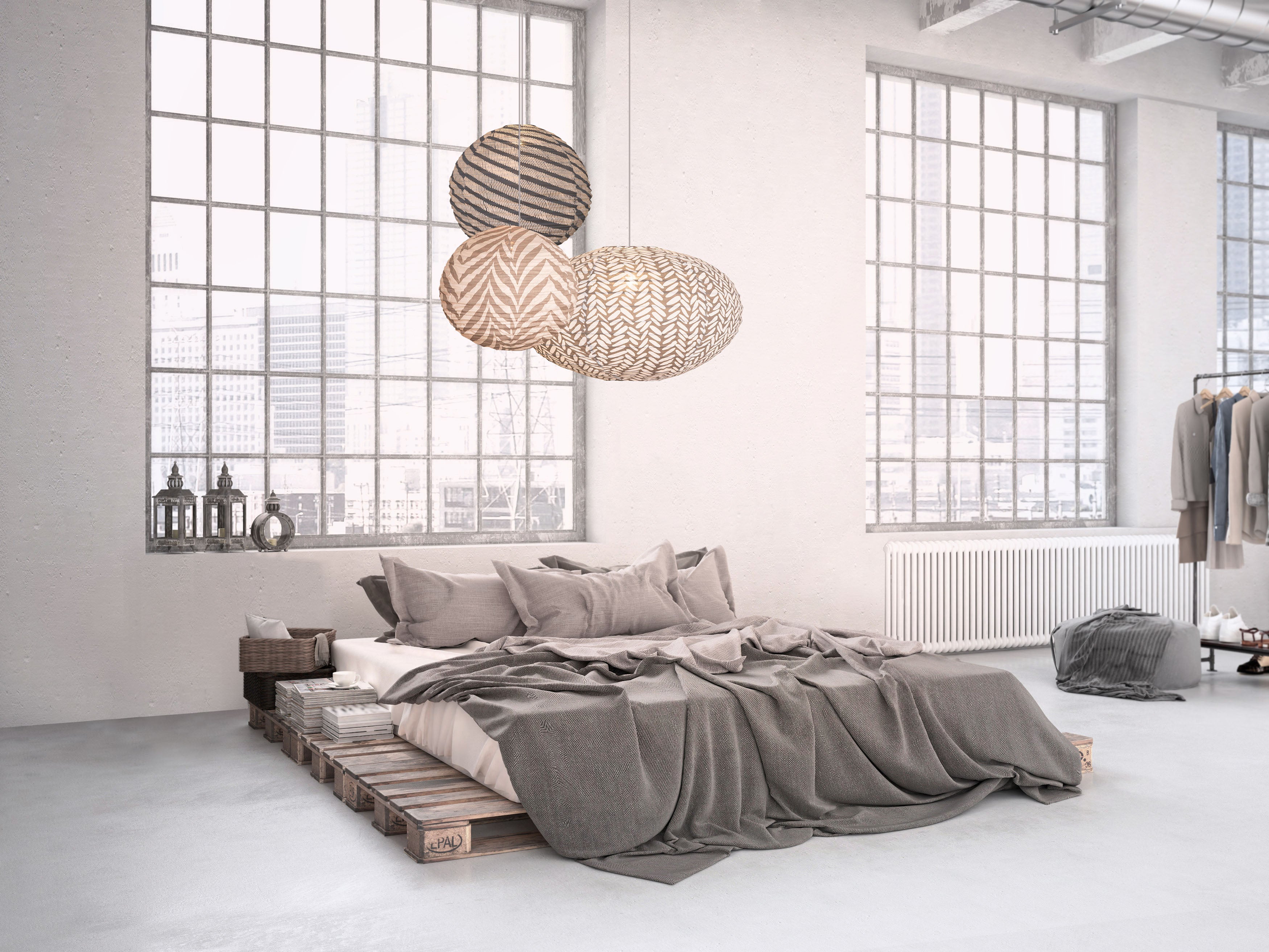 Large 80cm Cream Cotton Pendant Lampshade