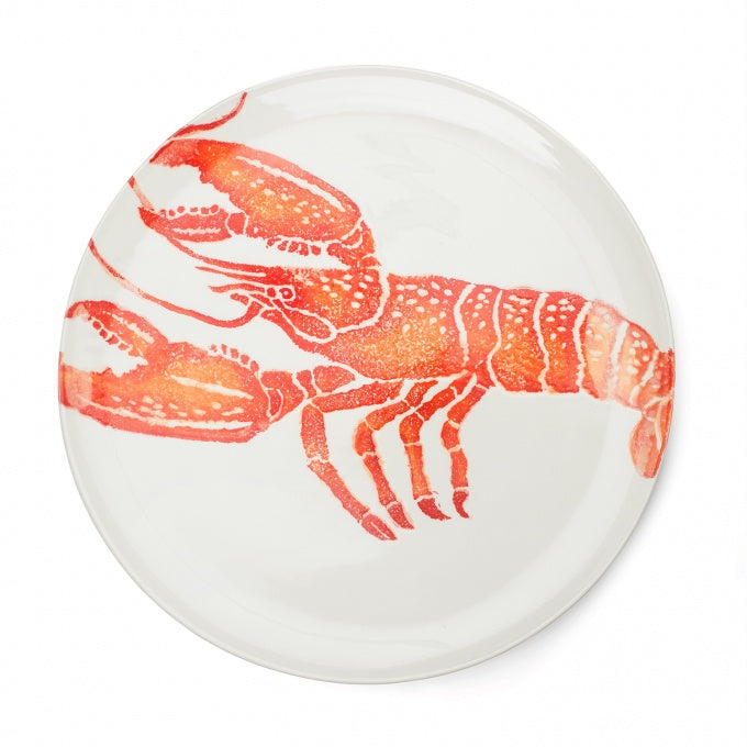 Large Earthenware Orange Lobster Platter